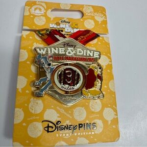 NWT. Disney RunDisney 2025 Wine & Dine Half Marathon Lady & The Tramp Medal Pin